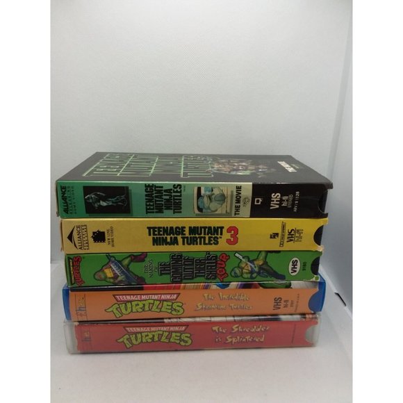 5 Teenage Mutant Ninja Turtles VHS Video Lot 80s Shredder Shrinking Turtles - Picture 10 of 12